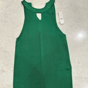 White House Black Market Green Cutout Tank Top